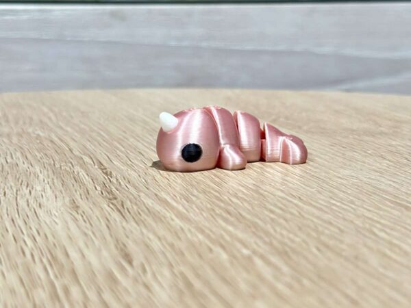 Flexi Baby Narwhal Keyring Pink Silk