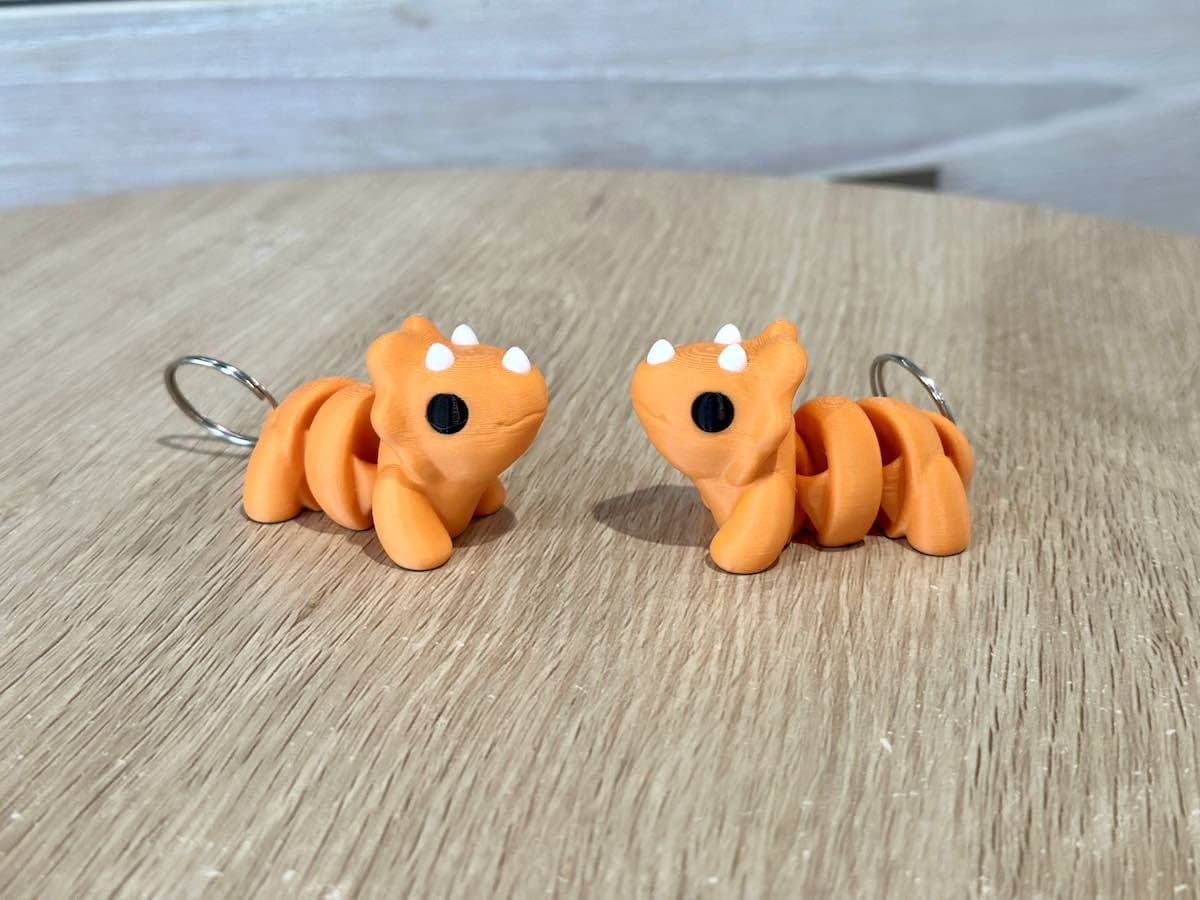 Baby Triceratops Keyring Orange