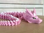 Crystal Dragon Pink Pastel with white crystal