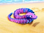 Enchanted Snake Blue Magenta Silk