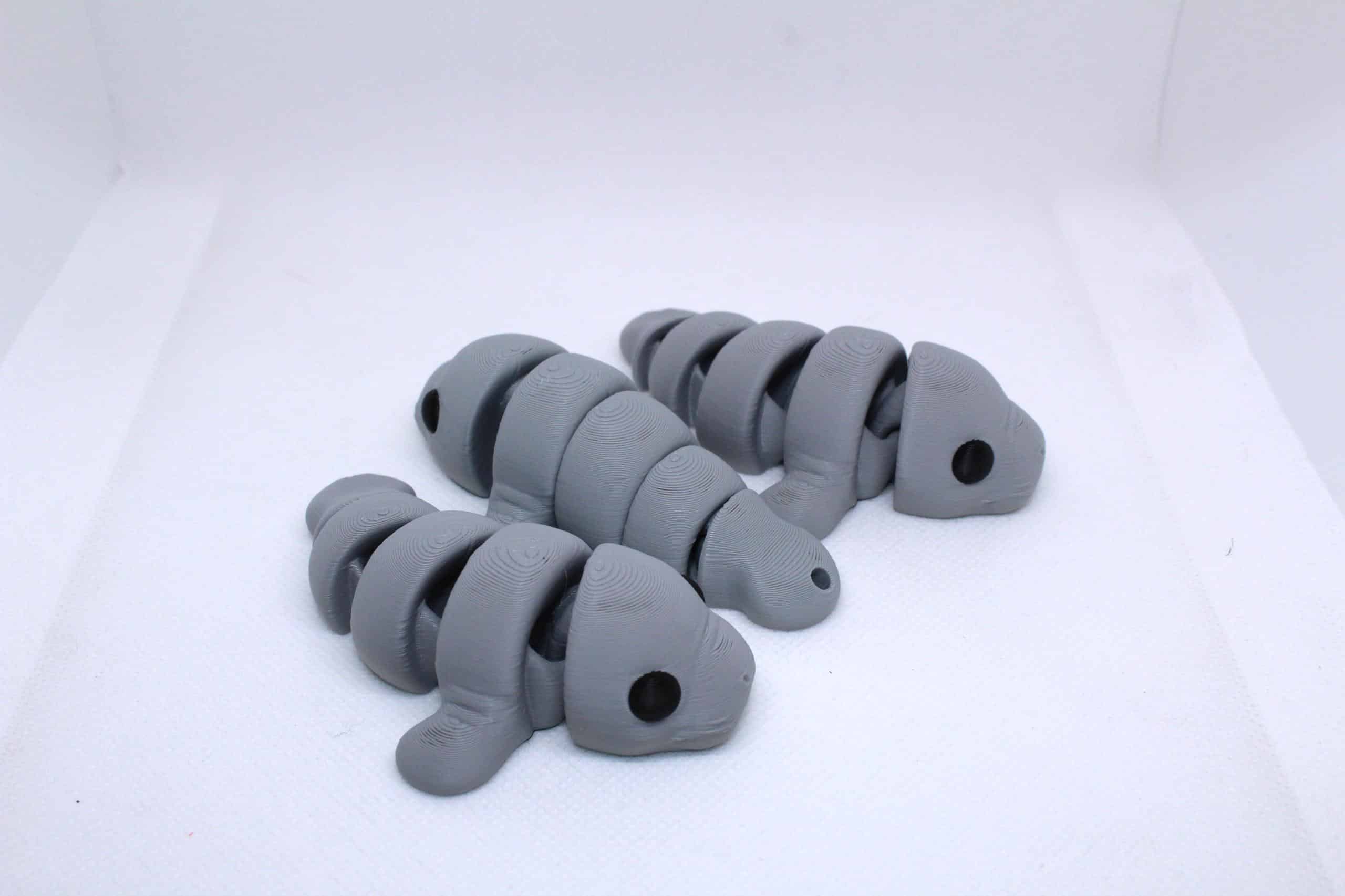 Baby Manatee Flexi Keyring Grey