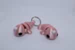 Flexi Baby Narwhal Keyring Pink Silk