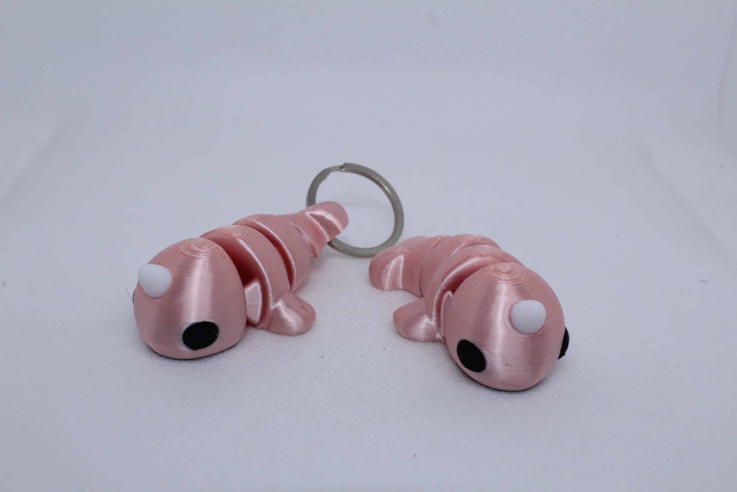 Flexi Baby Narwhal Keyring Pink Silk