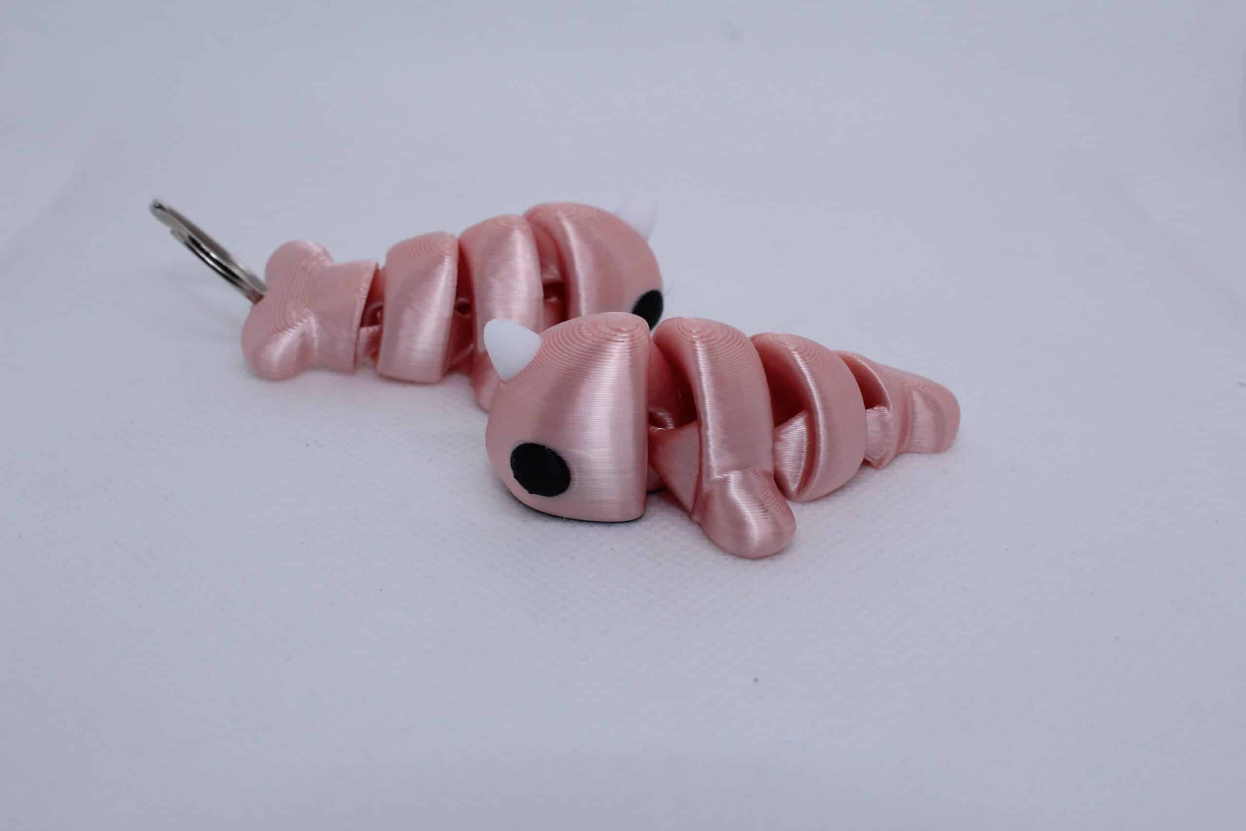 Flexi Baby Narwhal Keyring Pink Silk