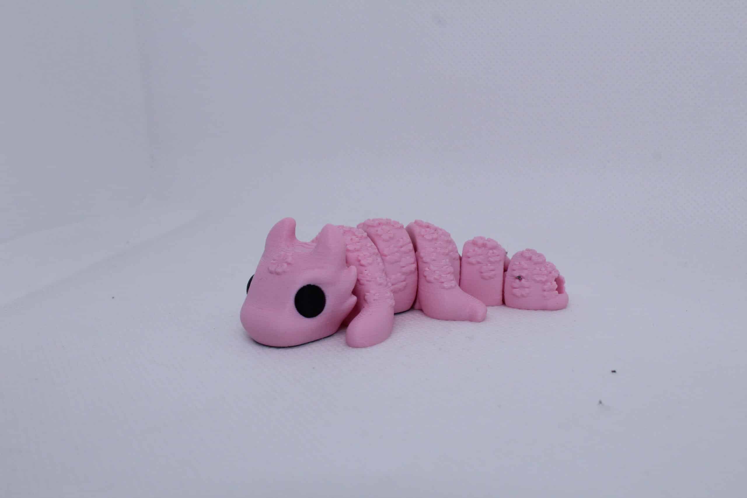 Baby Lucky Dragon keyring Pastel Pink