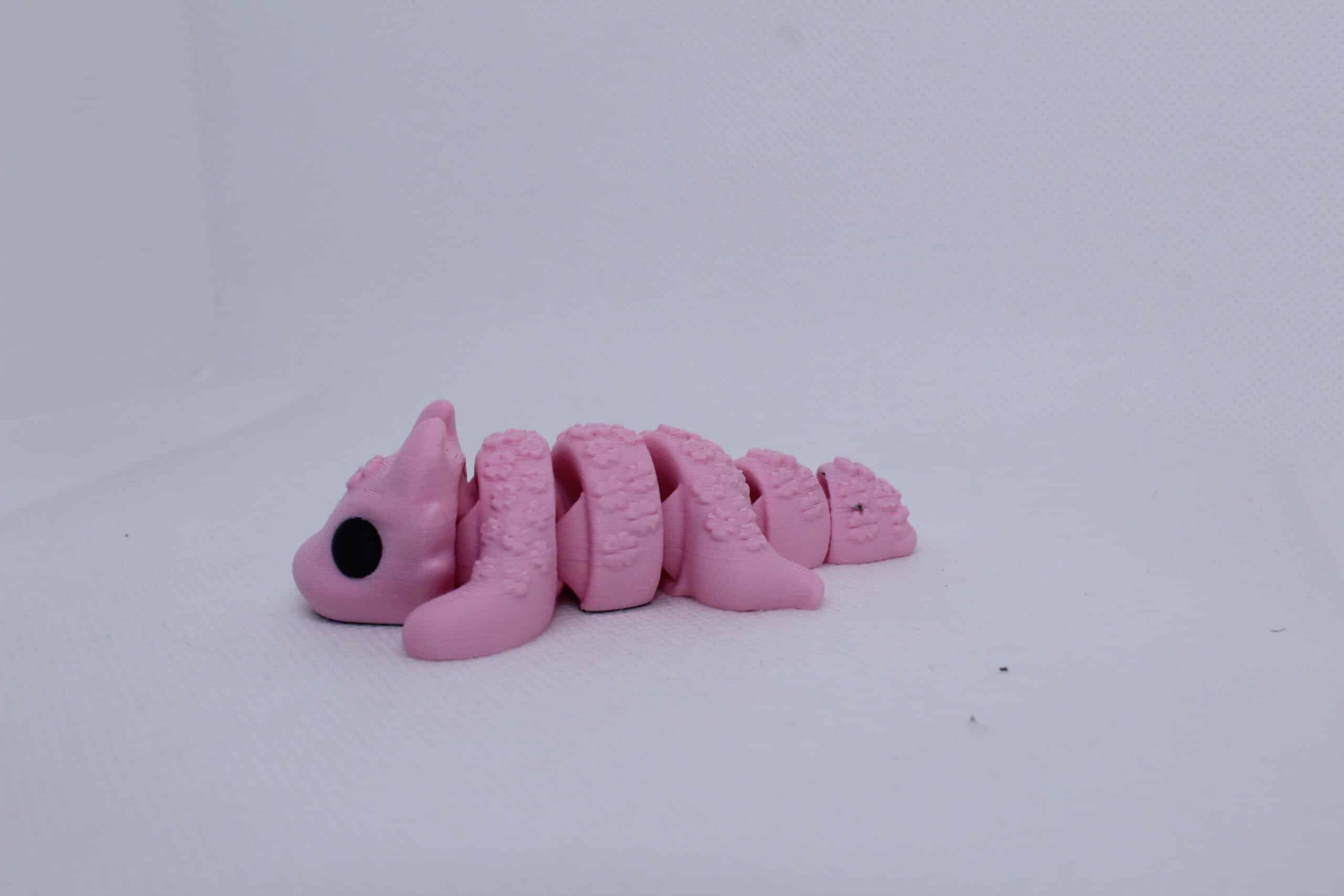 Baby Lucky Dragon keyring Pastel Pink