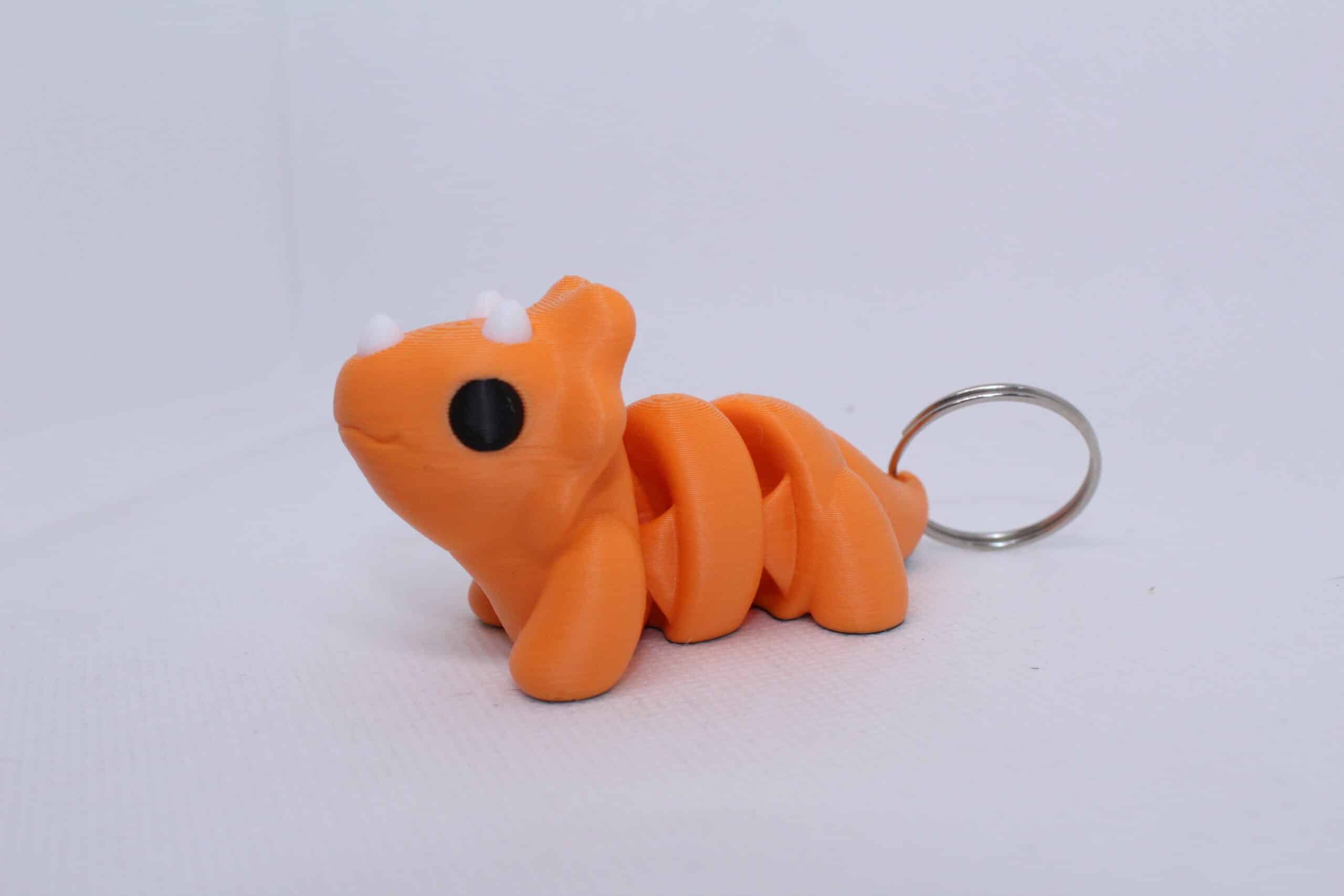Baby Triceratops Keyring Orange
