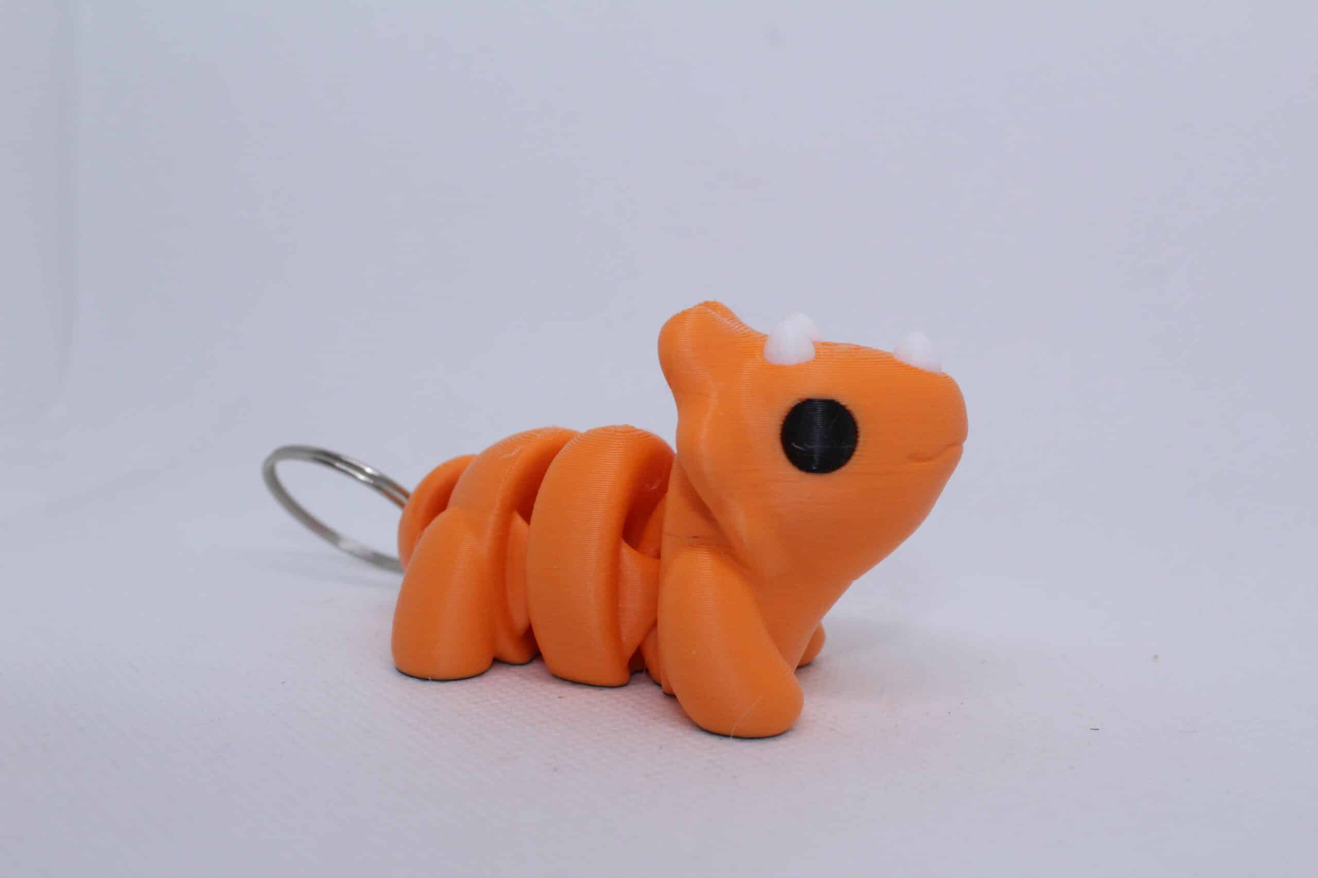 Baby Triceratops Keyring Orange