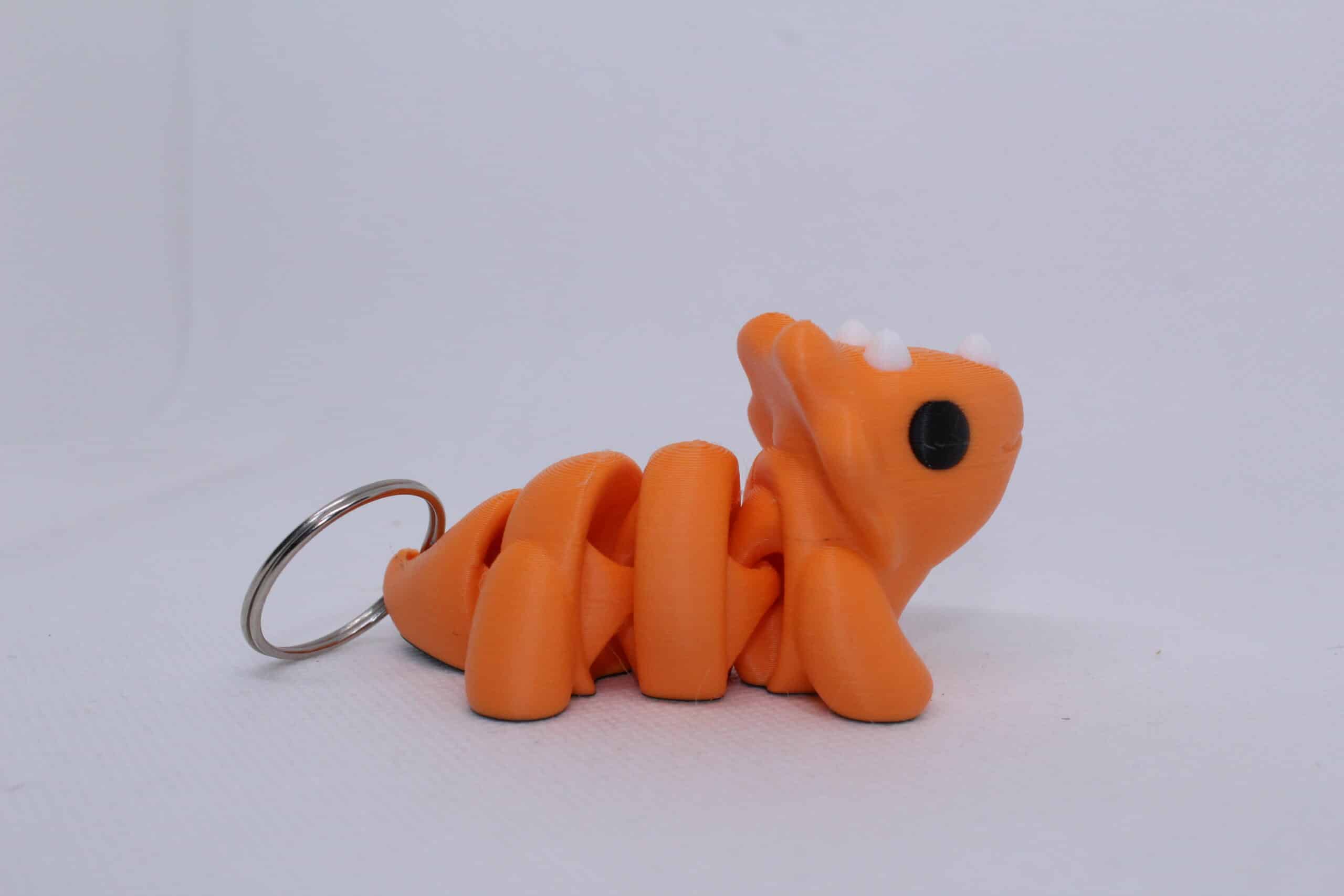 Baby Triceratops Keyring Orange
