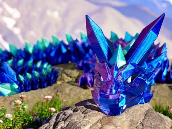 Crystal Dragon Blue Magenta with Blue Green Spikes