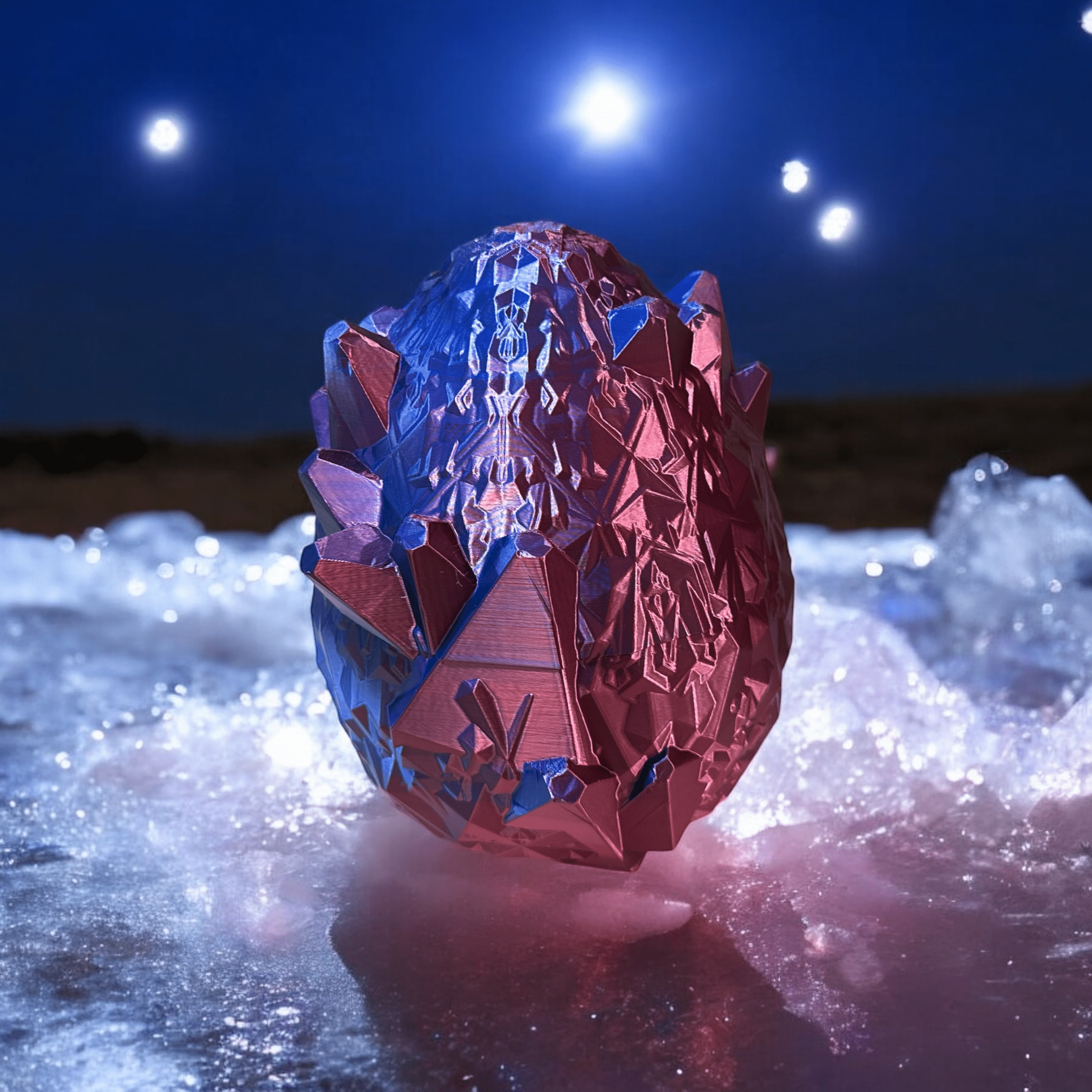 Blue Red Silk Dragon Egg