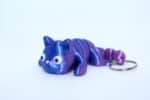 Flexi Cat Keyring Blue Magenta Silk