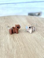 Baby Capybara Keyring Brown and Bone White