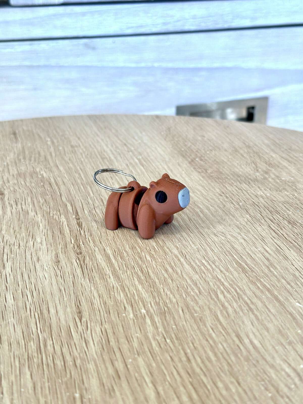 Baby Capybara Flexi Keyring Brown