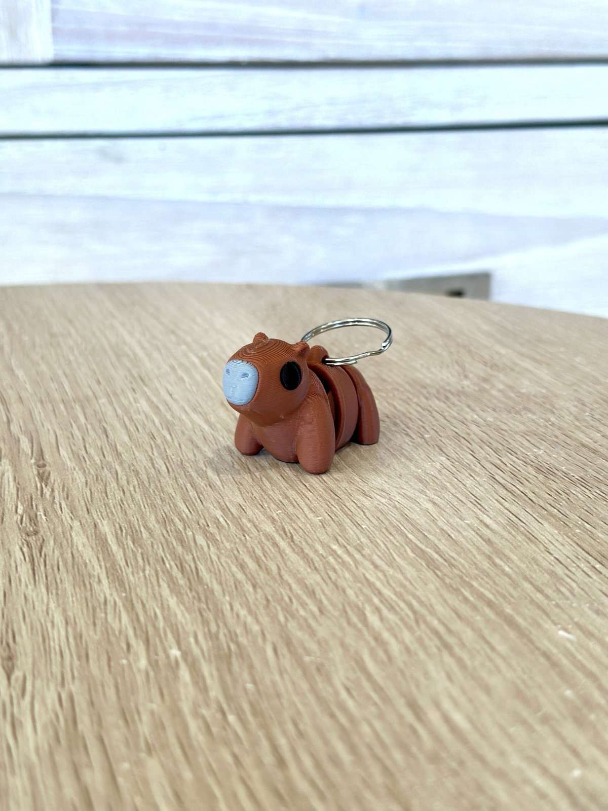 Baby Capybara Flexi Keyring Brown