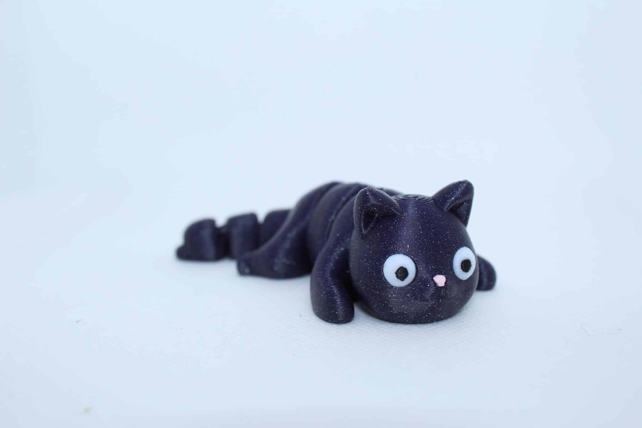 Flexi Cat Keyring Purple Sparkle