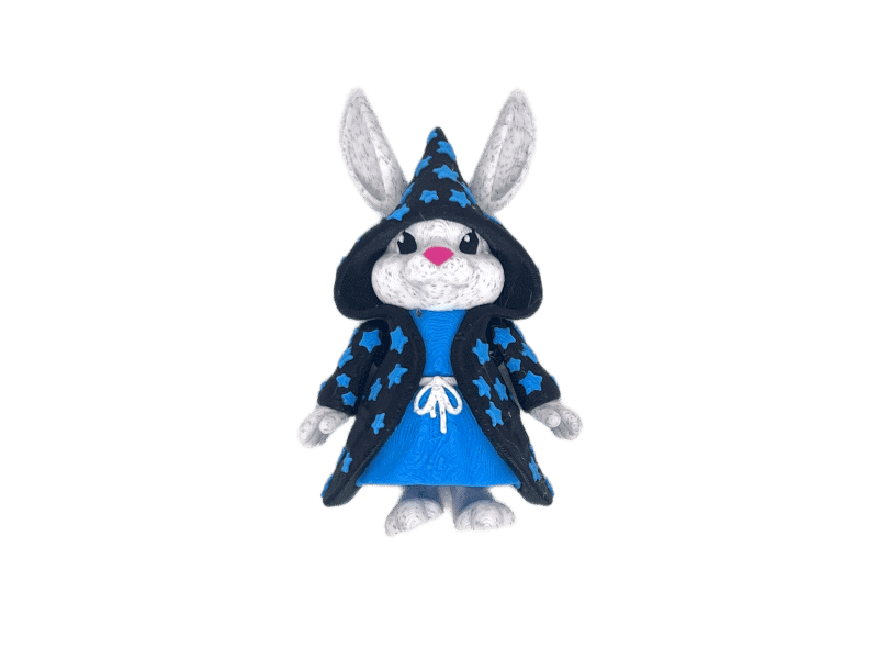 Wizard Bunny Blue Stars