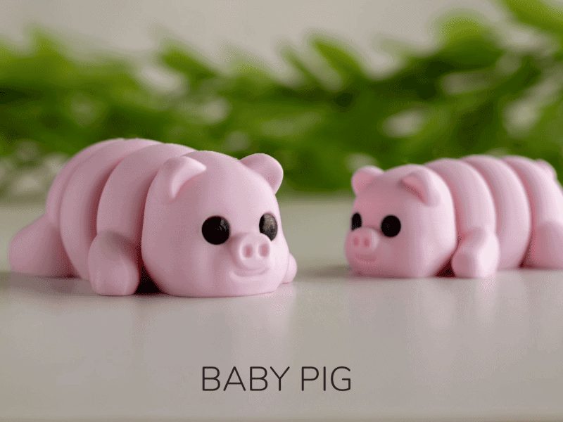 Baby Pig Flexi Keyring