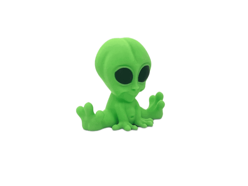 Alien Green with Black Eyes