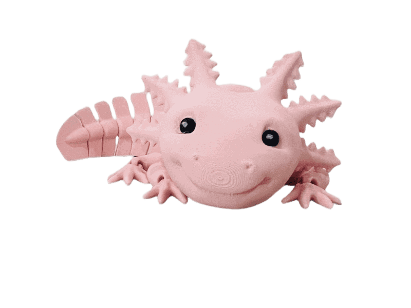 Smiling Pink Pastel Axolotl