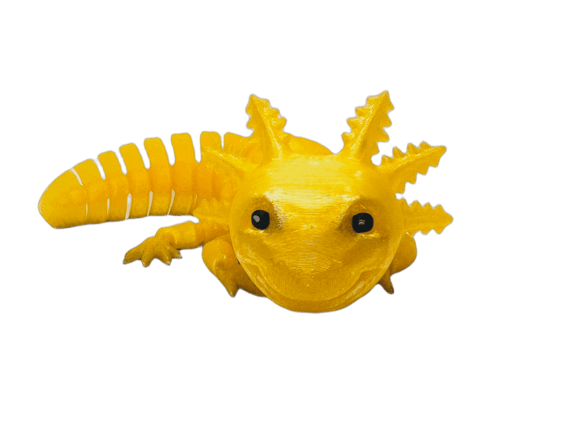 Smiling Orange Glass Axolotl