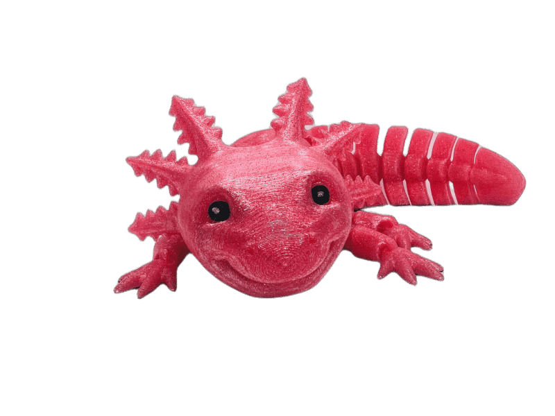 Pink Glitter Smiling Axolotl