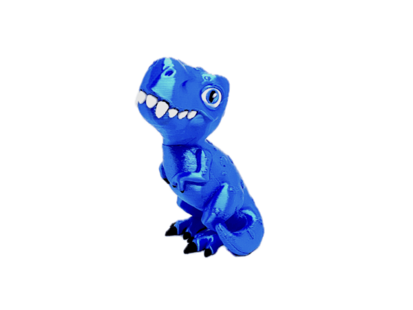 T-Rex Dinosaur Blue Silk