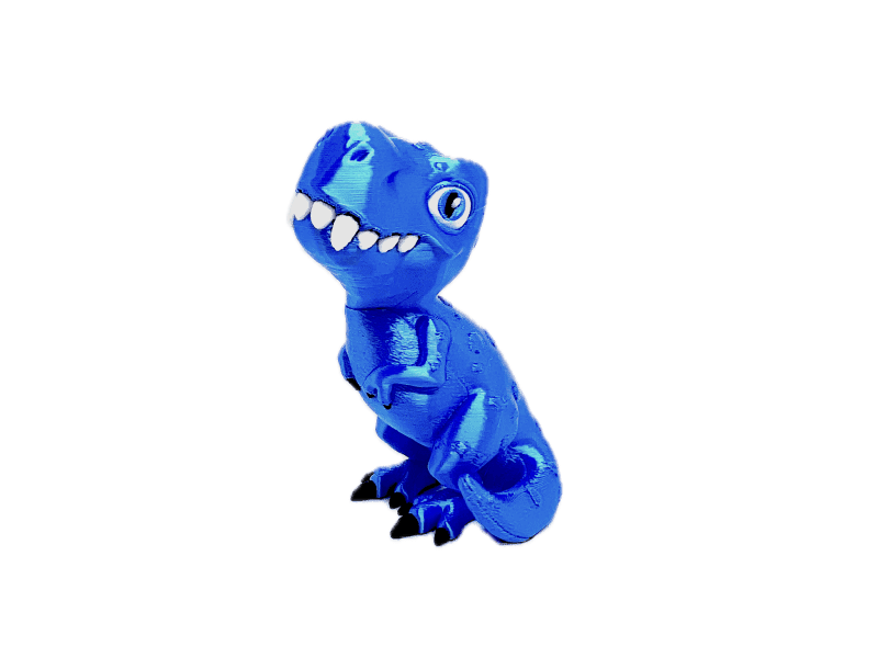 T-Rex Dinosaur Blue Silk