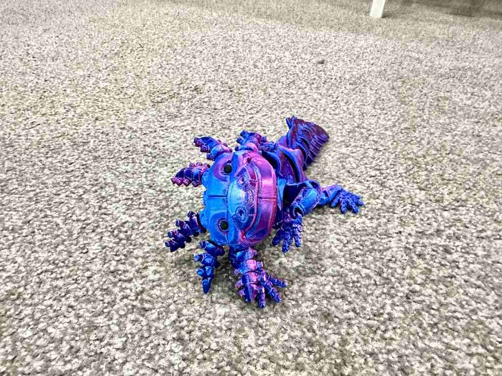 Robo Axolotl Blue Magenta