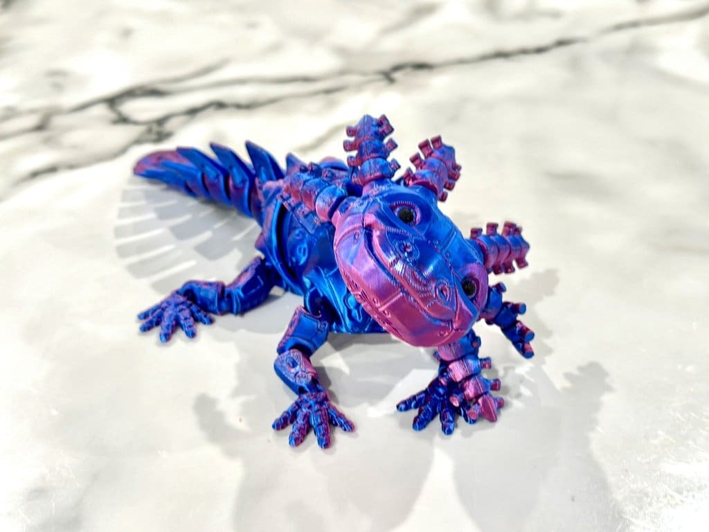 Robo Axolotl Blue Magenta