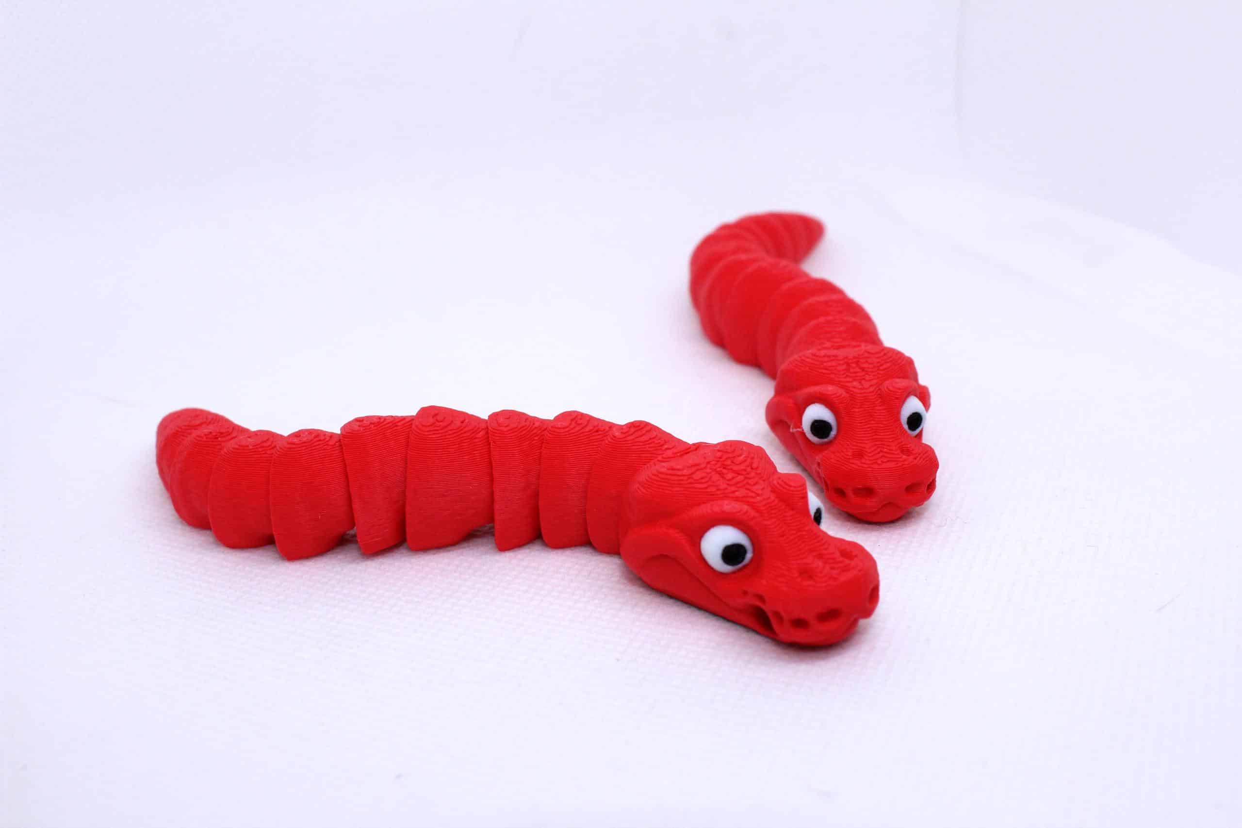 Flexi Snake Keyring Red