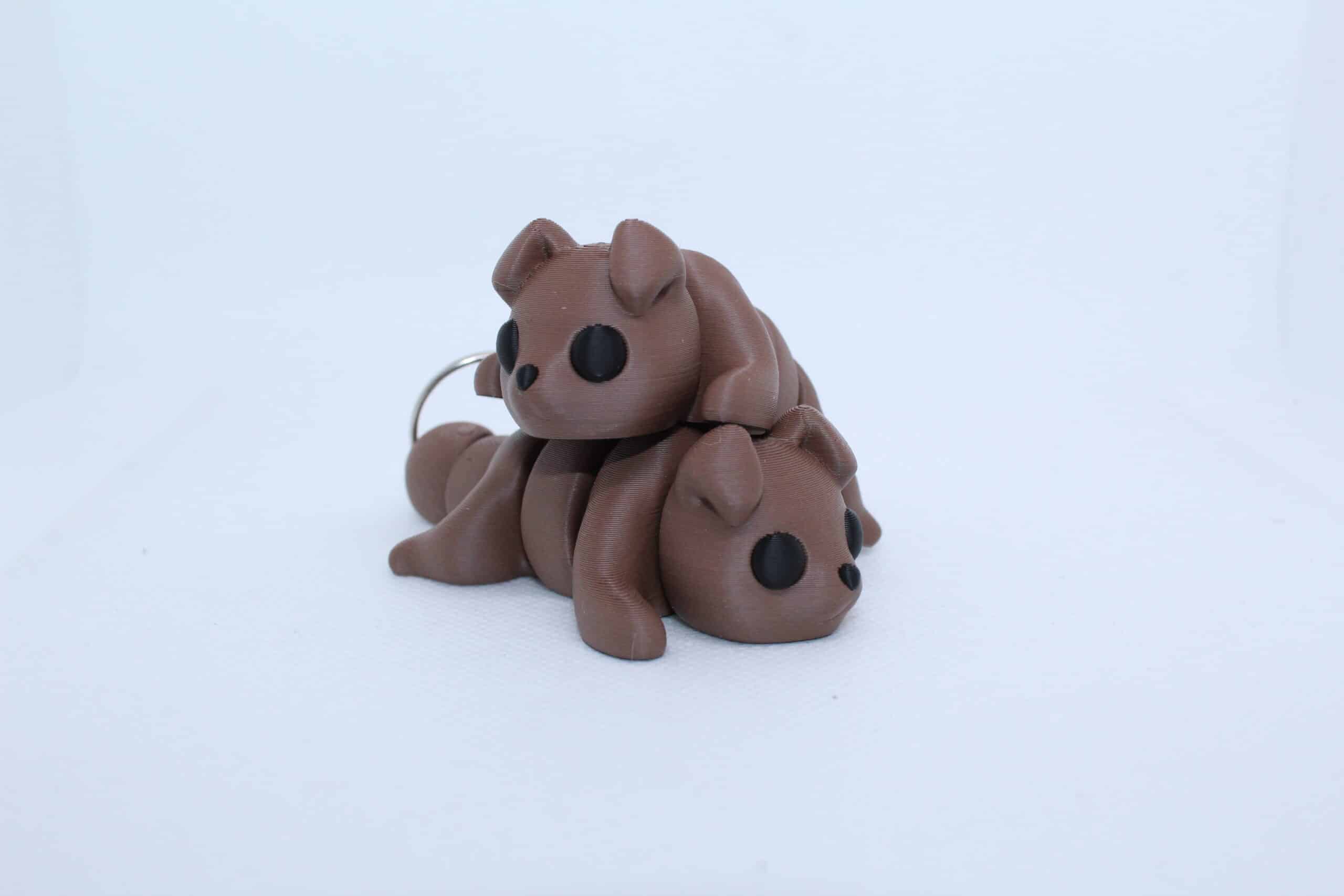 Flexi Puppy Keyring Brown