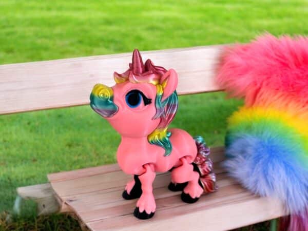 Flexi Pony Unicorn Pink Glow in the dark with Ombre