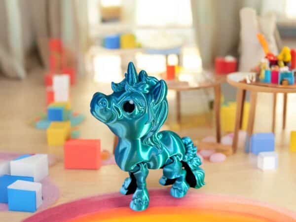 Flexi Pony Unicorn Blue Green Silk