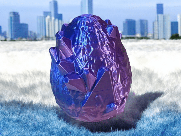 Blue Magenta Silk Dragon Egg