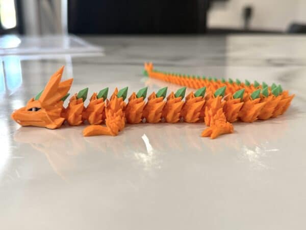 Crystal Dragon - Orange with Green Crystals