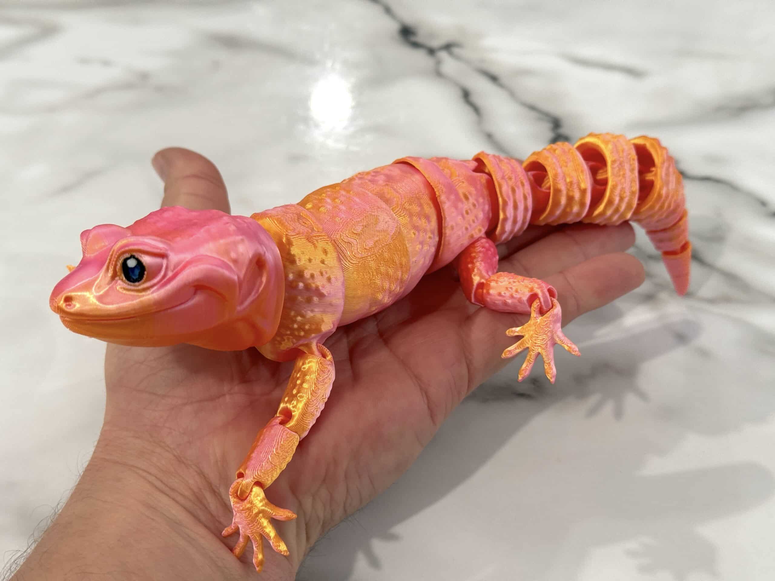 Leopard Gecko - Pink Gold Silk