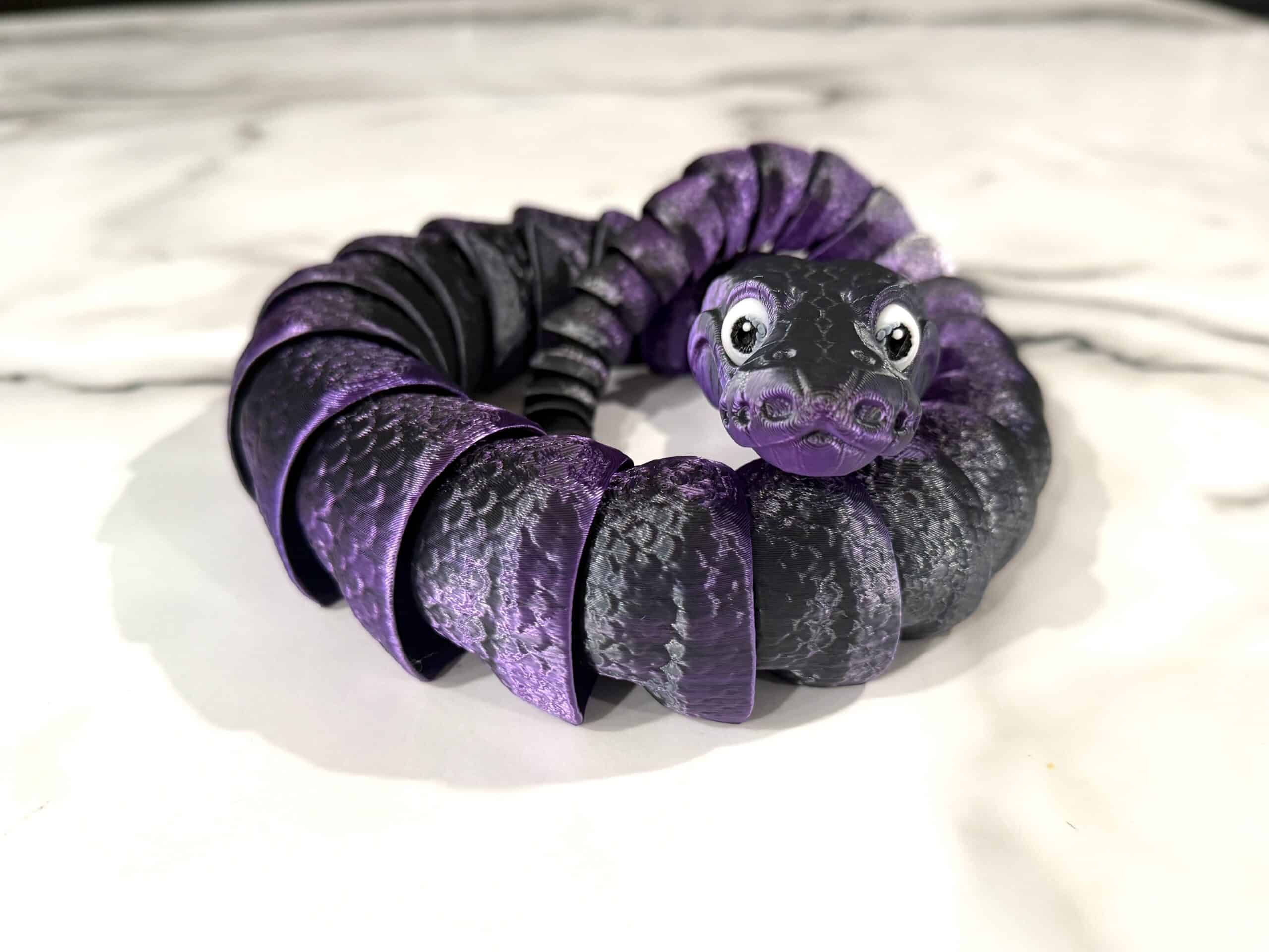 Enchanted Snake - Black Purple Silk