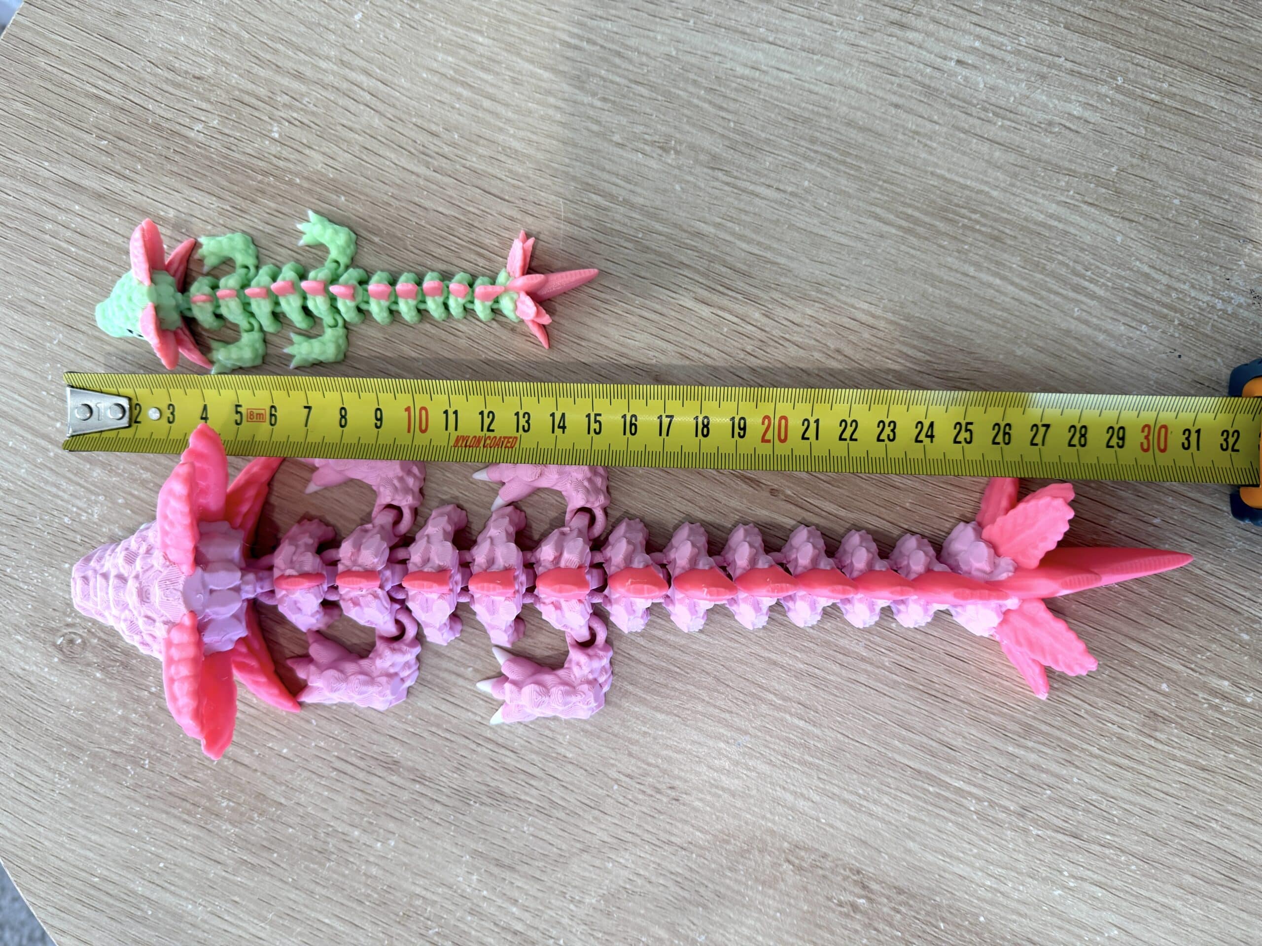 Axolotl Dragon Size with tape measure