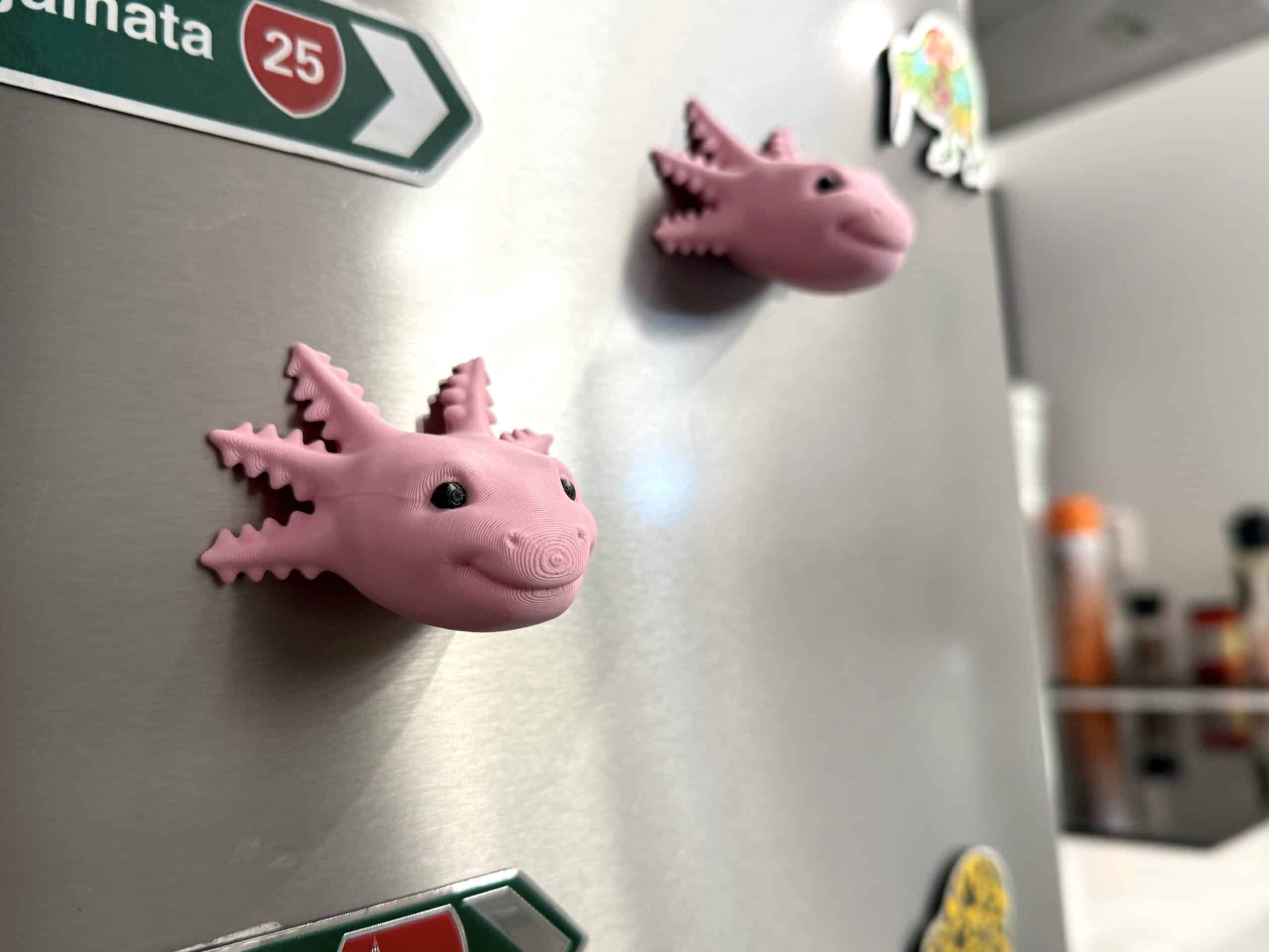 Pink Pastel Axolotl Head Magnet