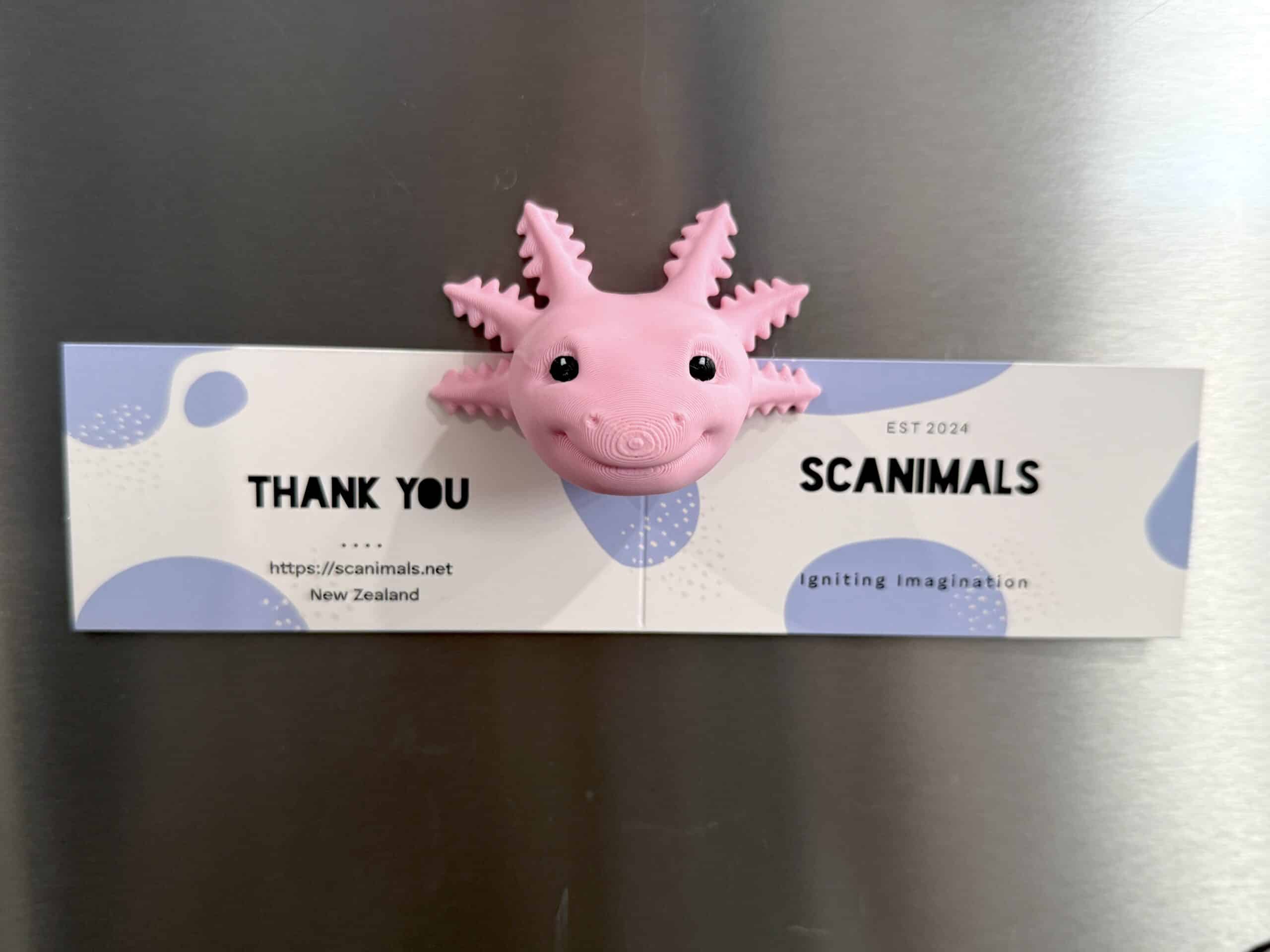 Axolotl Fridge Magnet - Pink Pastel