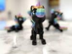 Flexi Pony Unicorn - Black Sparkle with Pastel Rainbow Features