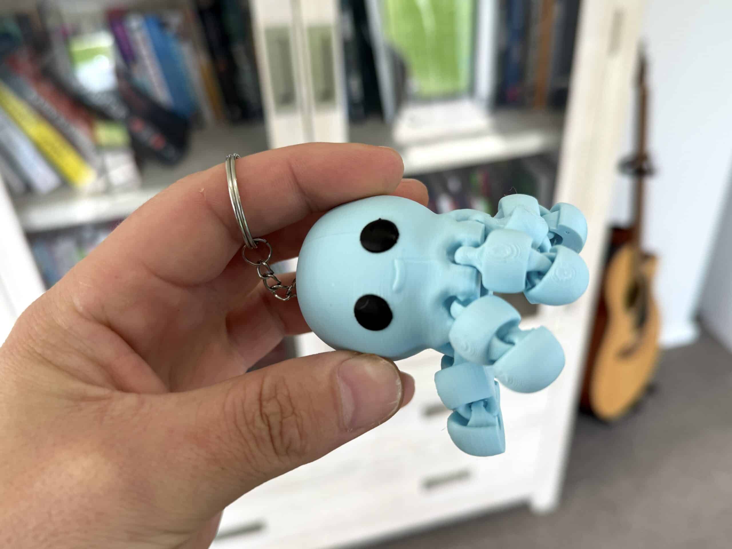 Flexi Octopus Keyring - Baby Blue