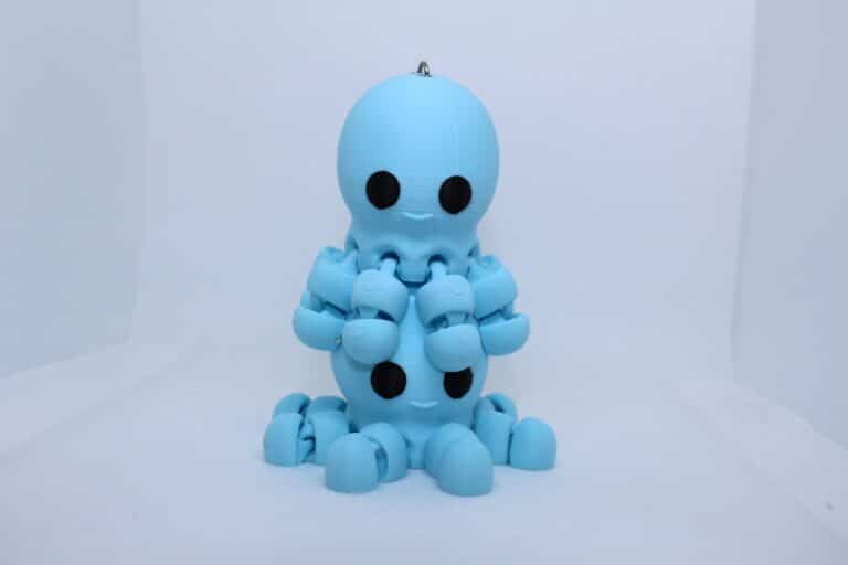 Flexi Octopus Keyring - Baby Blue