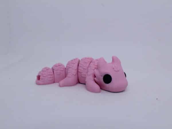Baby Lucky Dragon keyring Pastel Pink